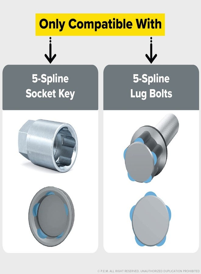 StanceMagic 5 Spline Socket Key for Lug Bolts Only - Rust-Resistant Alloy Steel - NOT FOR LUG NUTS - 1 Piece - Image 3
